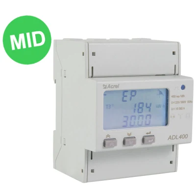 Medidor de energia em trilho DIN trifásico série Adl multifuncional de 35 mm Medidor de energia com comunicação 485 Adl400/C