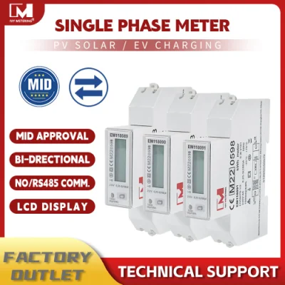 Medidor de energia solar bidirecional em trilho DIN Em118089/90/91 monofásico RS485